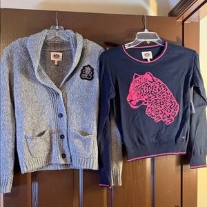 Juicy Couture Gray Cardigan and Navy Sweater Set